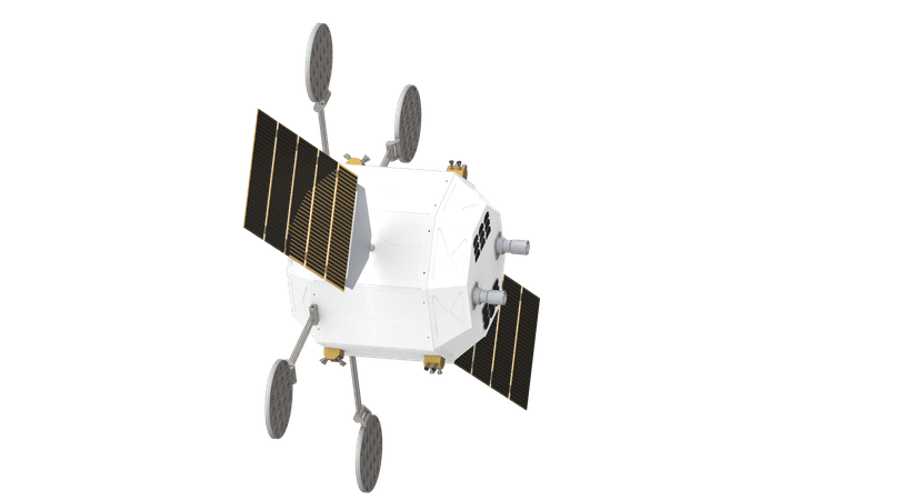 SERV — with solar arrays and antenna