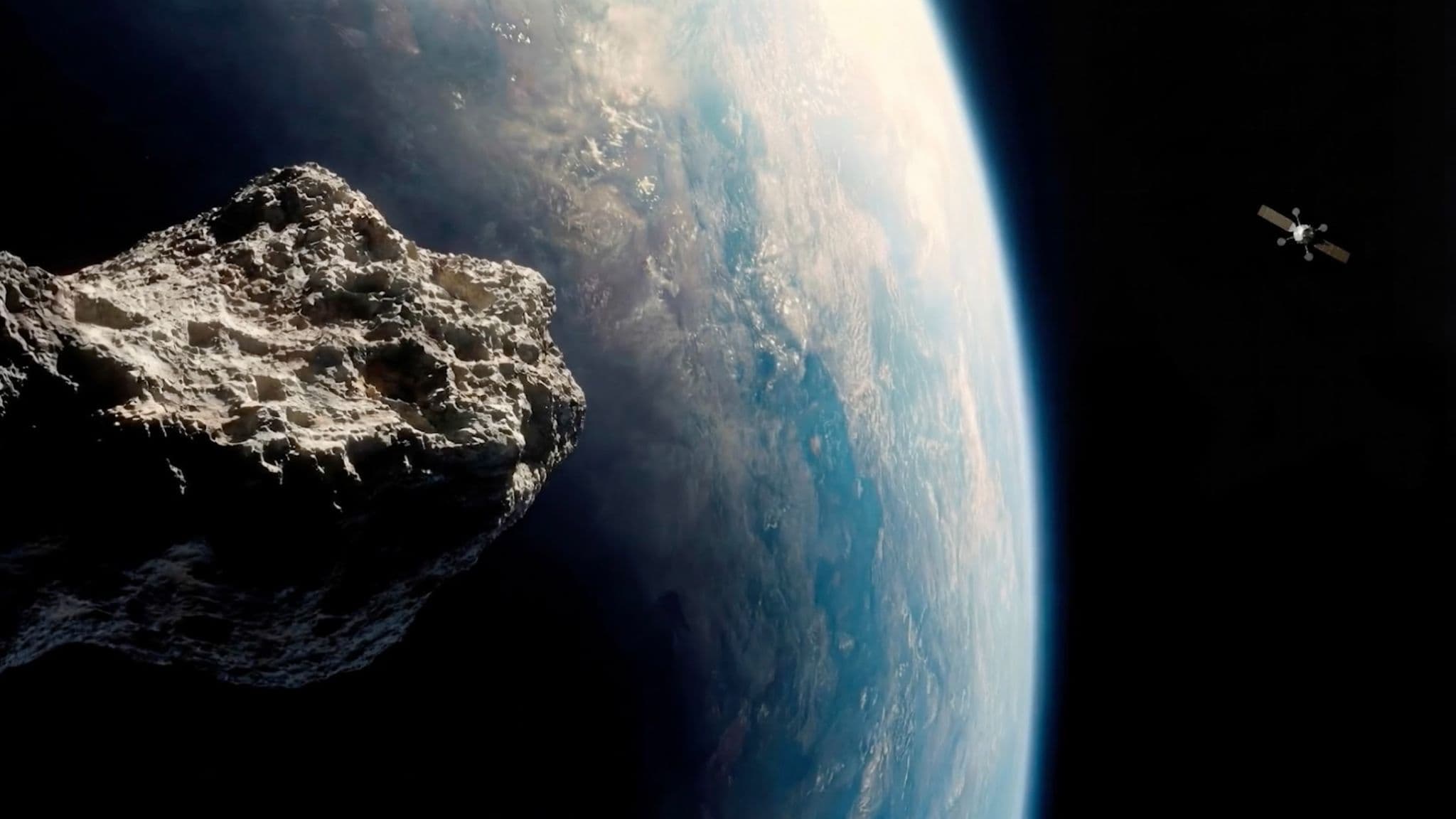 Asteroid Apophis near Earth with SERV spacecraft